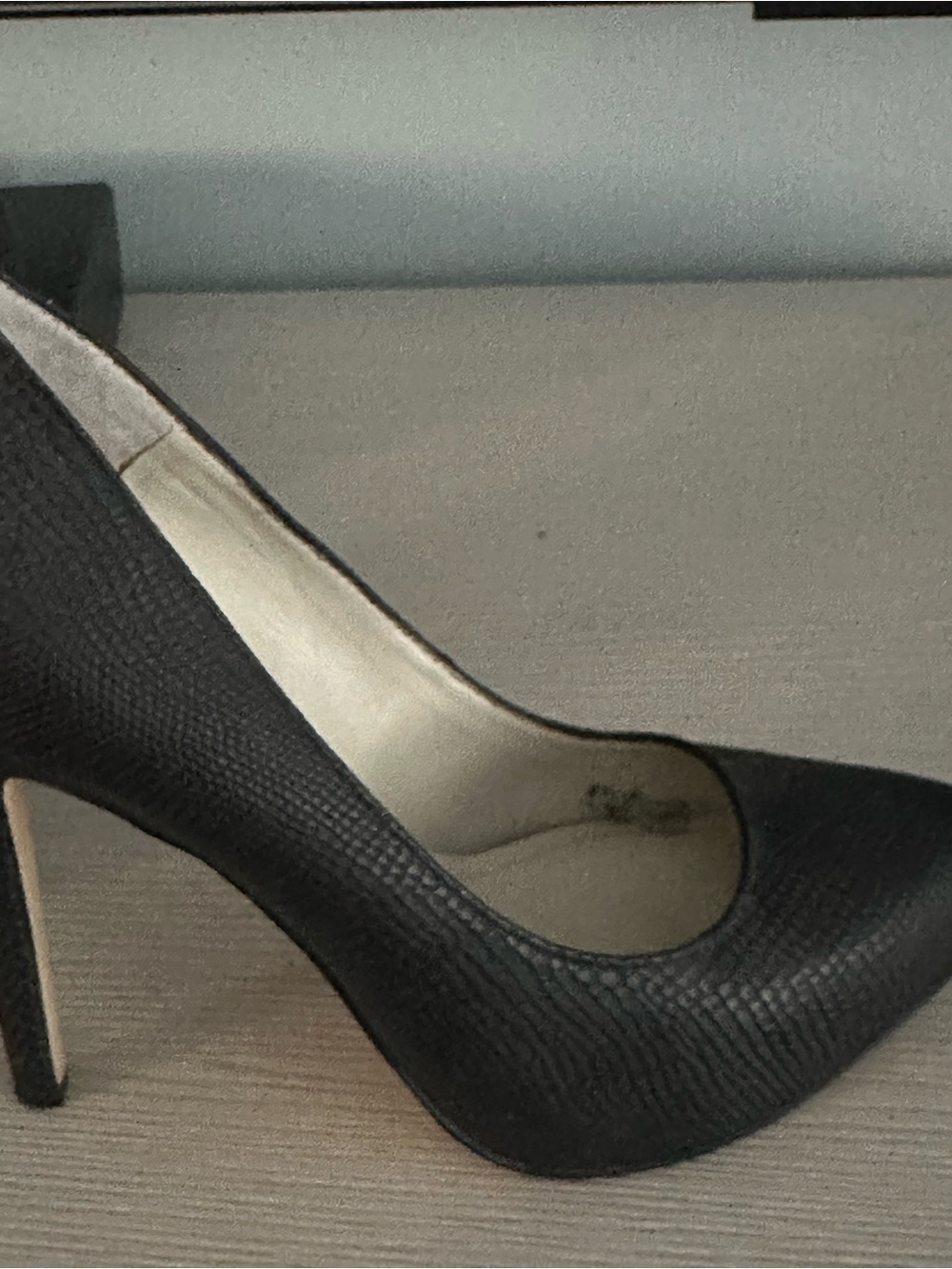 BCBGeneration Black Textured Pointed-Toe Pumps - Picture 4 of 4